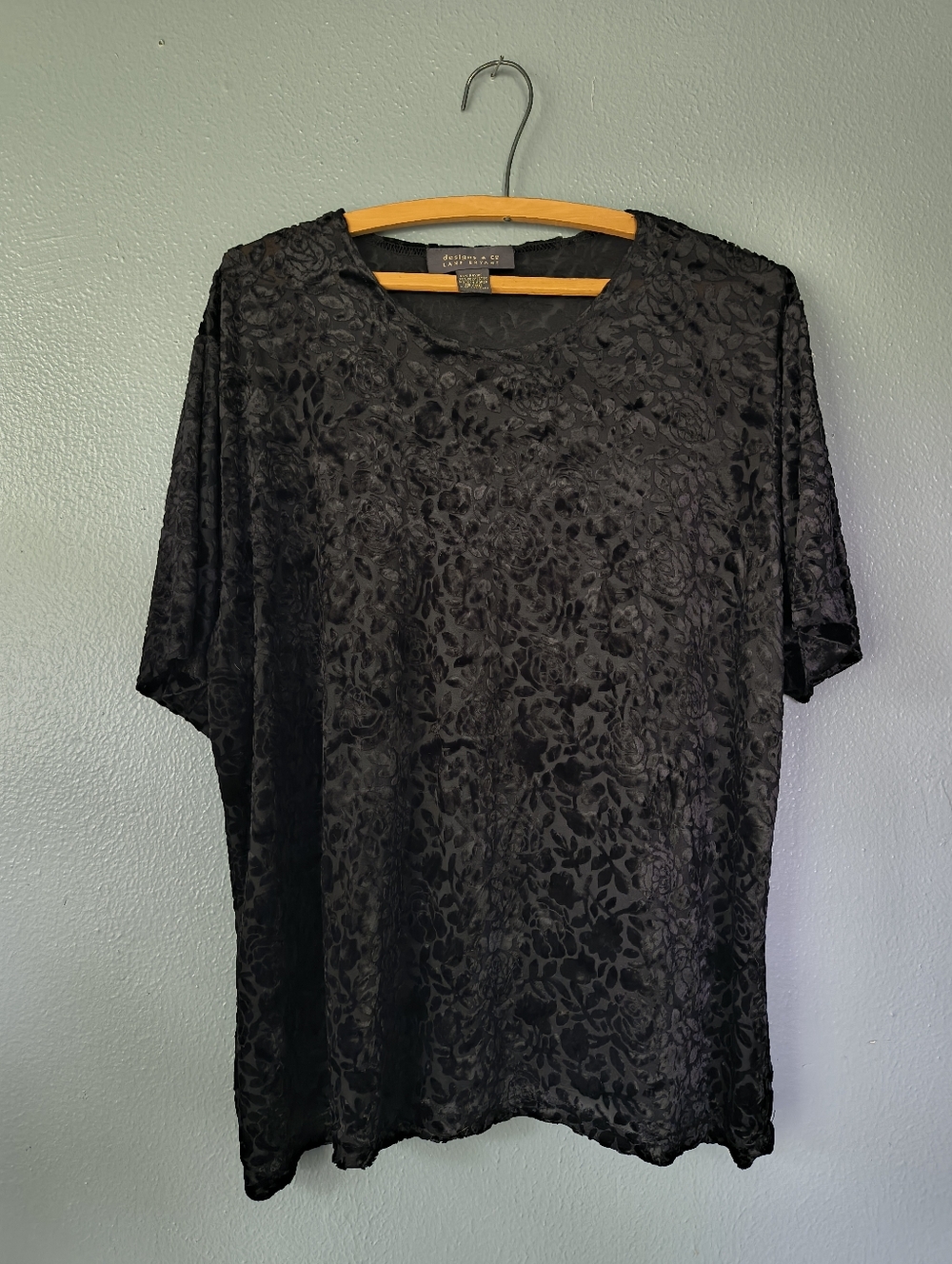 Lane Bryant Black Velvet Sheer Top